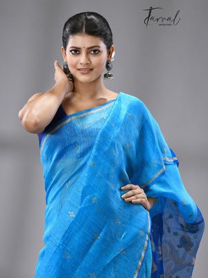 Blue silk Linen - Tamal Boutique