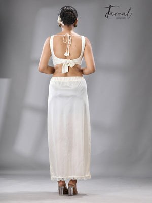 Offwhite lycra stretchable petticoat - Tamal Boutique