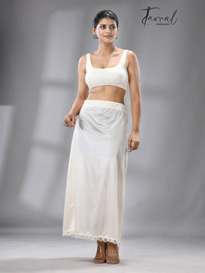 Offwhite lycra stretchable petticoat - Tamal Boutique