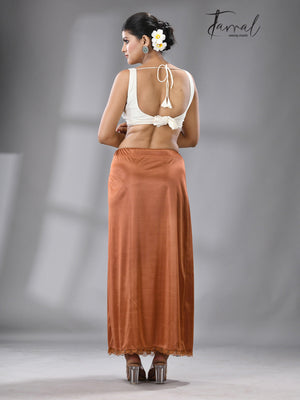LIGHT ORANGE LYCRA STRETCHABLE PETTICOAT - Tamal Boutique