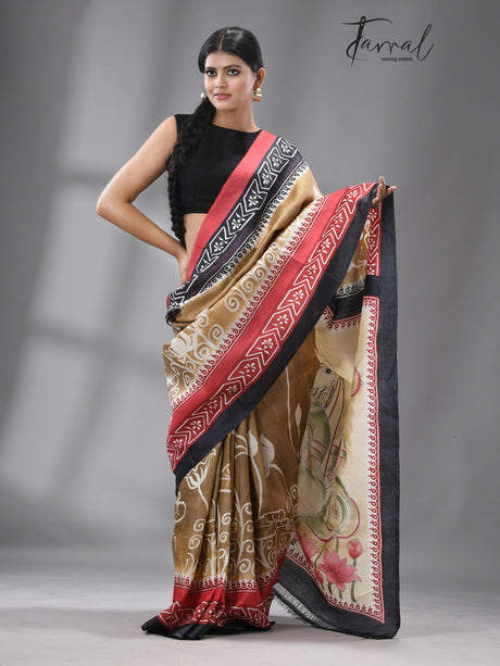 Pattachitra Majesty pure silk saree - Tamal Boutique
