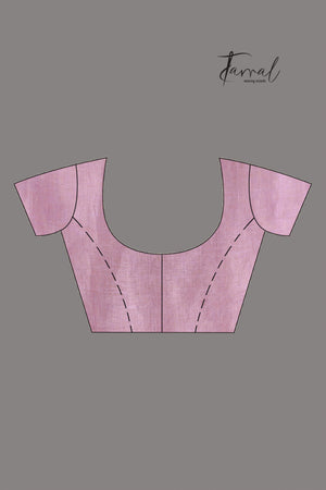 Lavender dhala zari linen handloom saree - Tamal Boutique