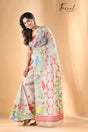 Light Ash with multi colour soft dhakai jamdani handloom saree - Tamal Boutique