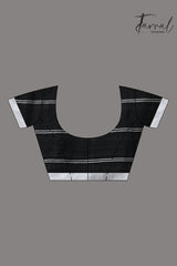 Black with white border checks bhujodi cotton handloom saree