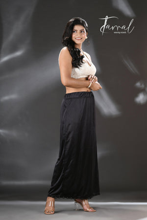 Black Lycra Stretchable Petticoat - Tamal Boutique