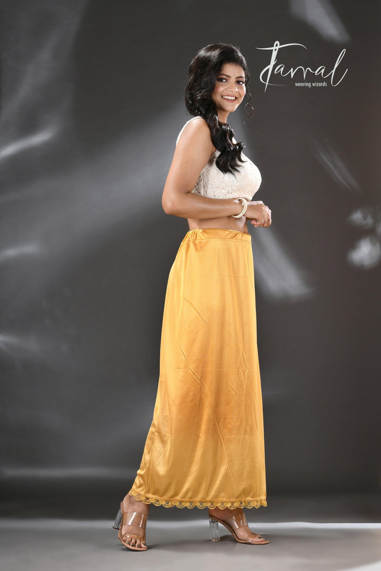 Golden Yellow Lycra Stretchable Petticoat - Tamal Boutique