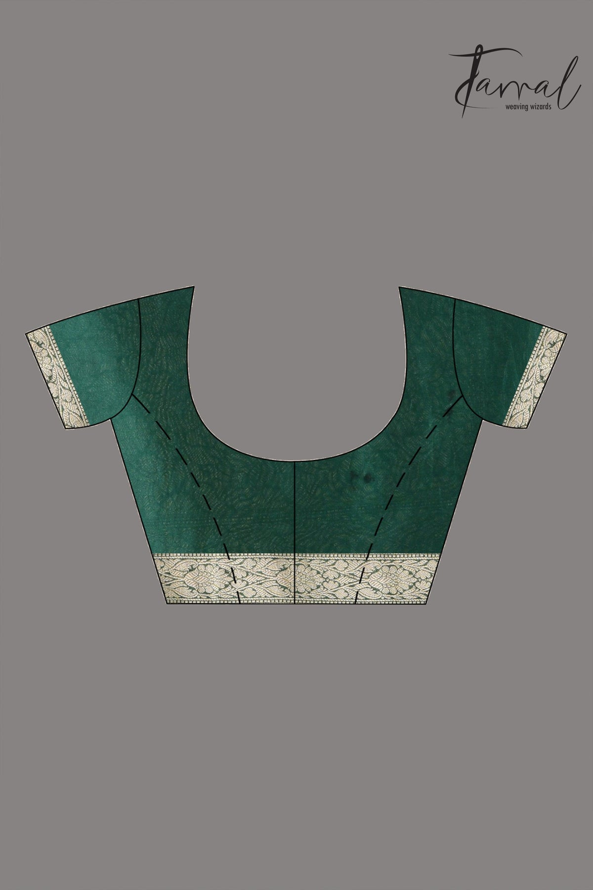 Bottle green with antic silver zari allover jal design banarasi silk saree - Tamal Boutique