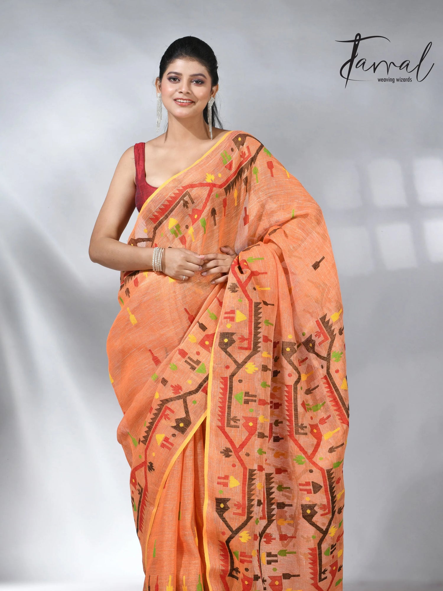 jamdani saree, jamdani, handloom, handwoven, saree, silk, dhakai, weaving, kolkatasaree, tamalboutique