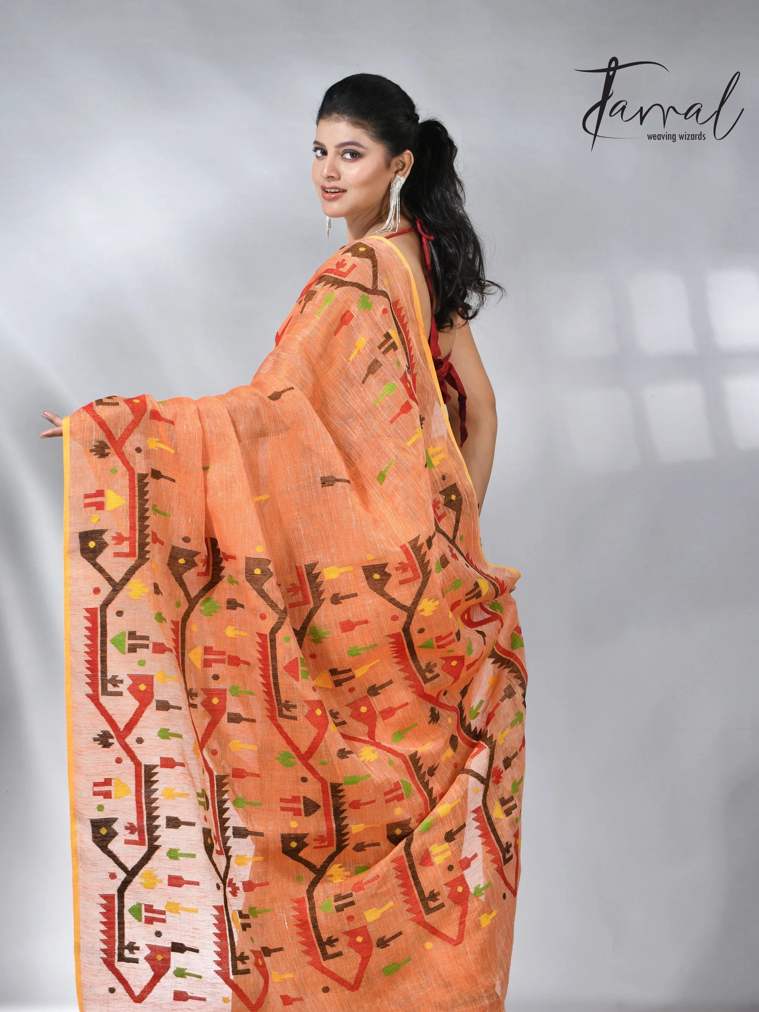 jamdani saree, jamdani, handloom, handwoven, saree, silk, dhakai, weaving, kolkatasaree, tamalboutique