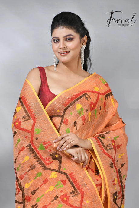 jamdani saree, jamdani, handloom, handwoven, saree, silk, dhakai, weaving, kolkatasaree, tamalboutique