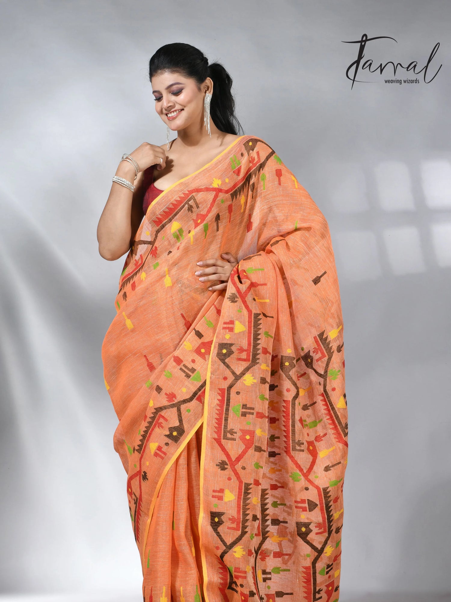 jamdani saree, jamdani, handloom, handwoven, saree, silk, dhakai, weaving, kolkatasaree, tamalboutique