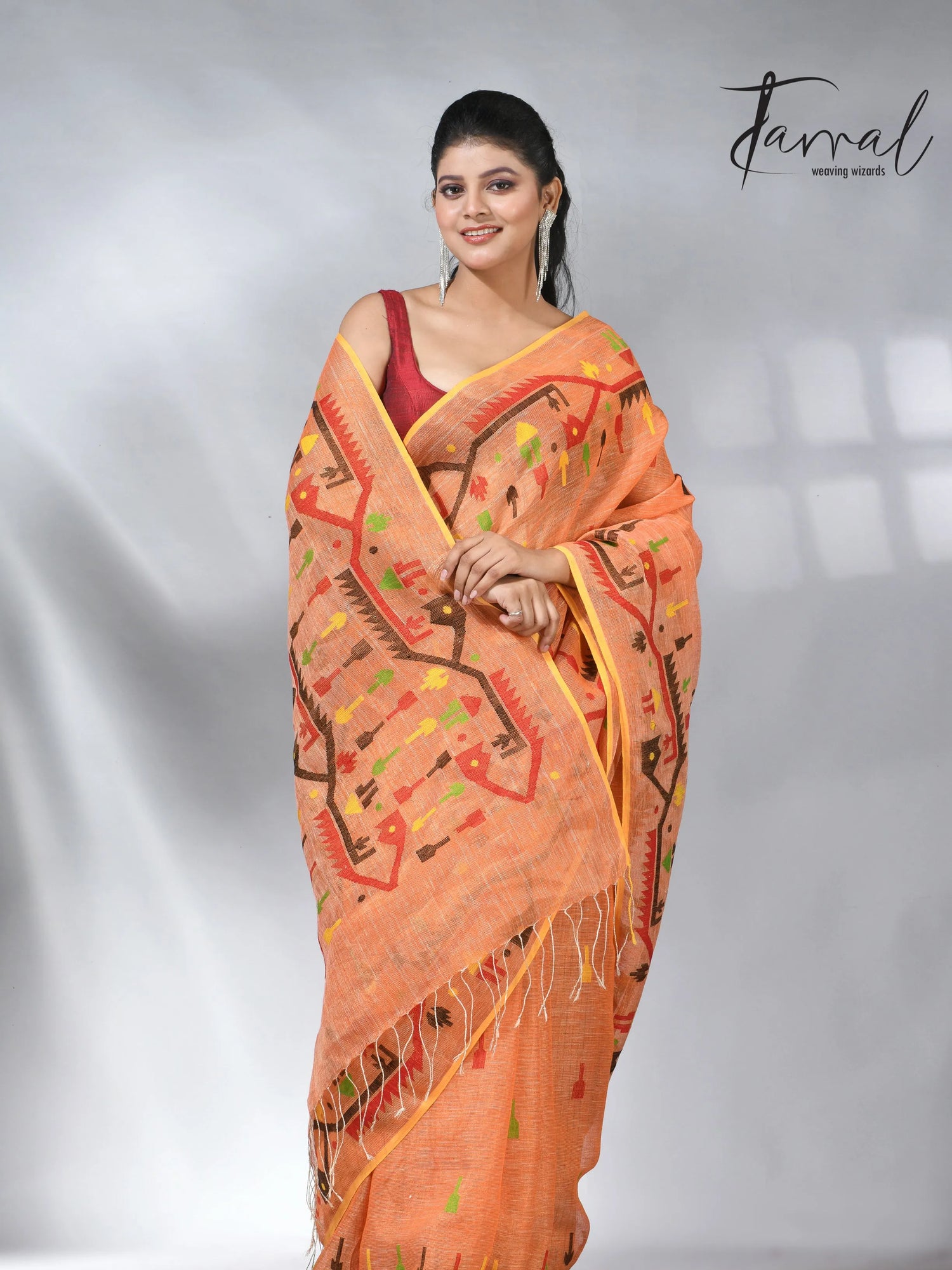 jamdani saree, jamdani, handloom, handwoven, saree, silk, dhakai, weaving, kolkatasaree, tamalboutique