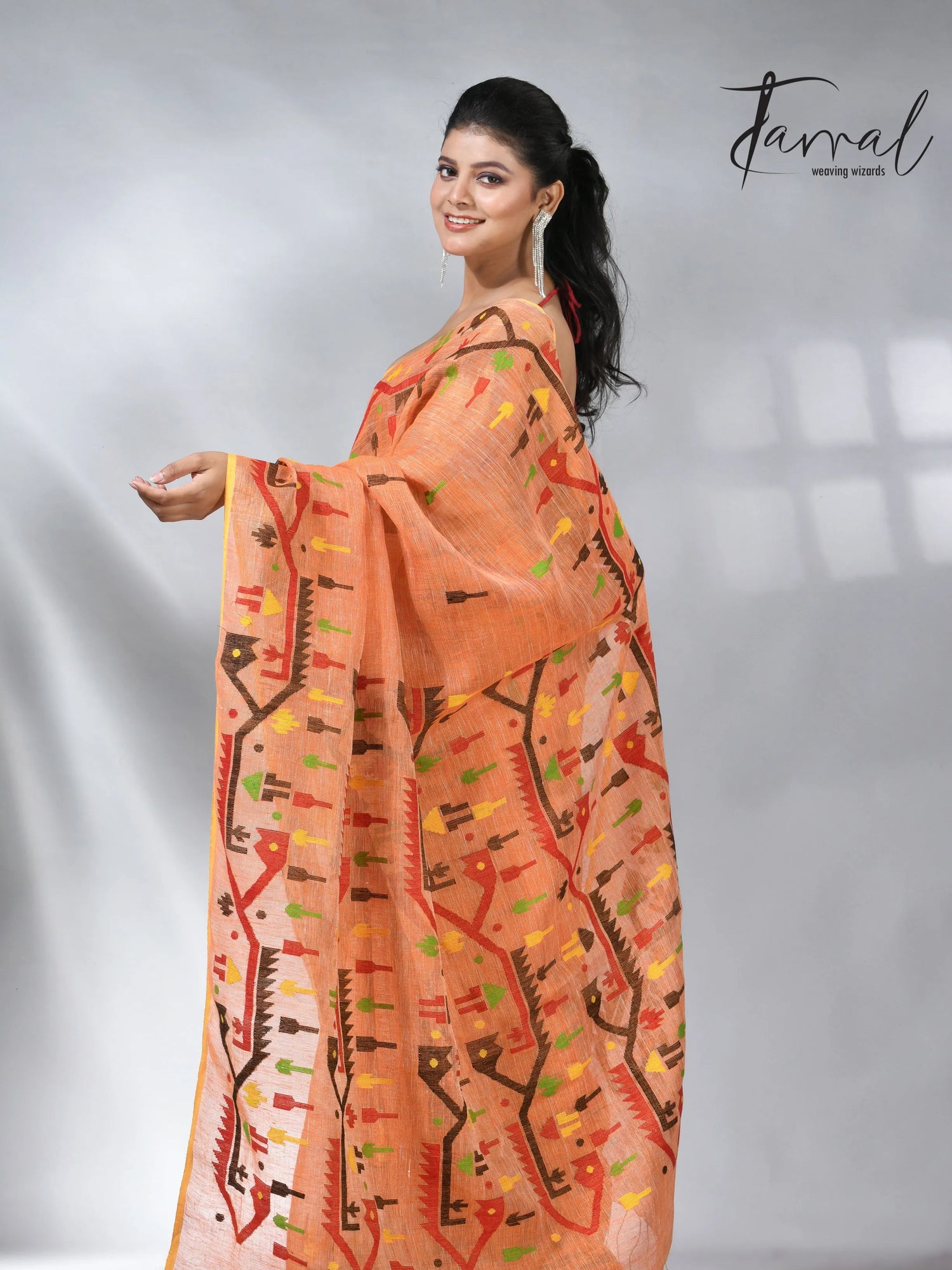jamdani saree, jamdani, handloom, handwoven, saree, silk, dhakai, weaving, kolkatasaree, tamalboutique