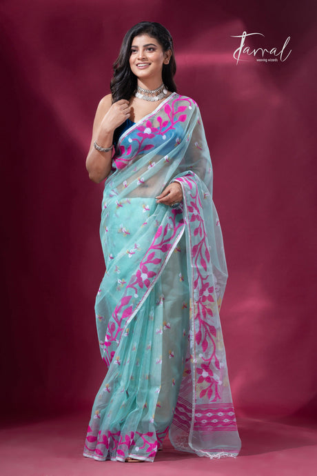 jamdani saree, jamdani, handloom, handwoven, saree, silk, dhakai, weaving, kolkatasaree, tamalboutique