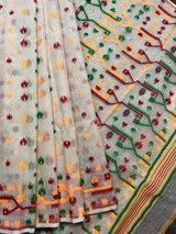 Shweta Rangoli soft handloom dhaki jamdani saree - Tamal Boutique