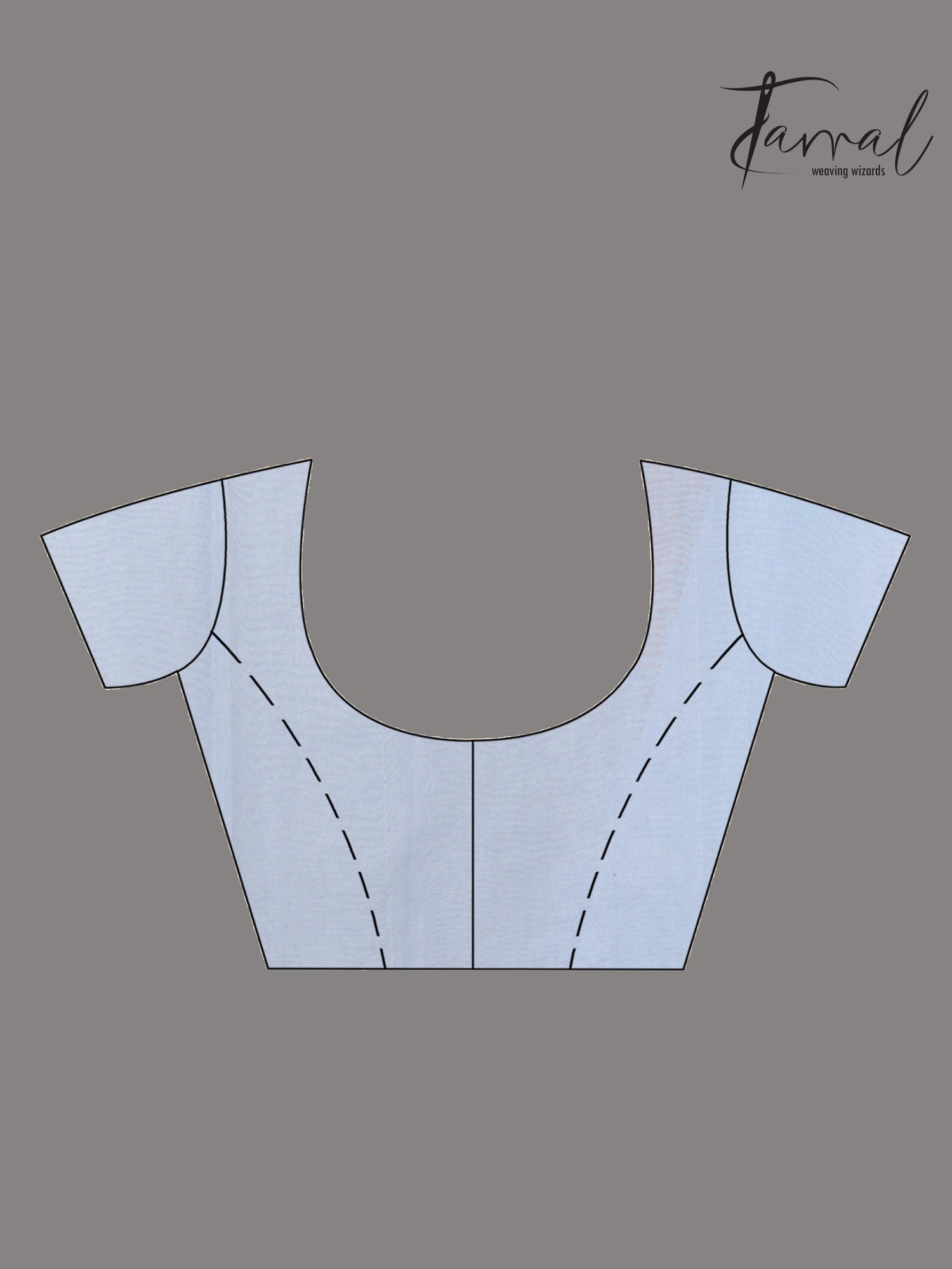 Sky blue organza embroidered handloom saree blouse