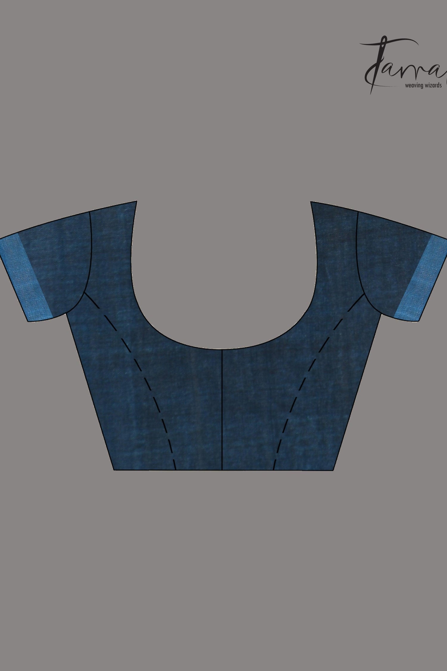 Steel Blue Floral Muslin Silk Handwoven Jamdani Saree Blouse