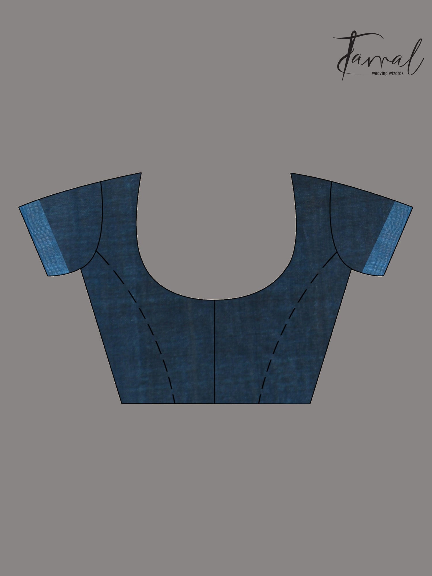 Steel Blue Floral Muslin Silk Handwoven Jamdani Saree Blouse