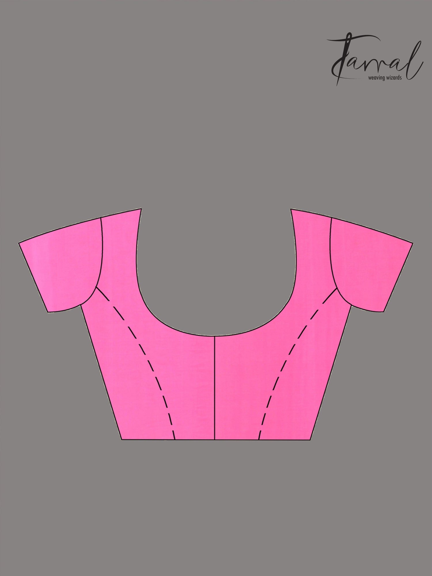 Sweet Pink Muslin Silk Jamdani Handwoven with floral border blouse