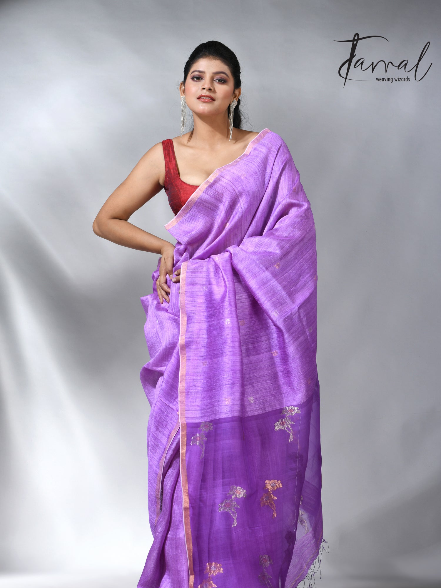 The Periwinkle matka silk handloom jamdani saree collection