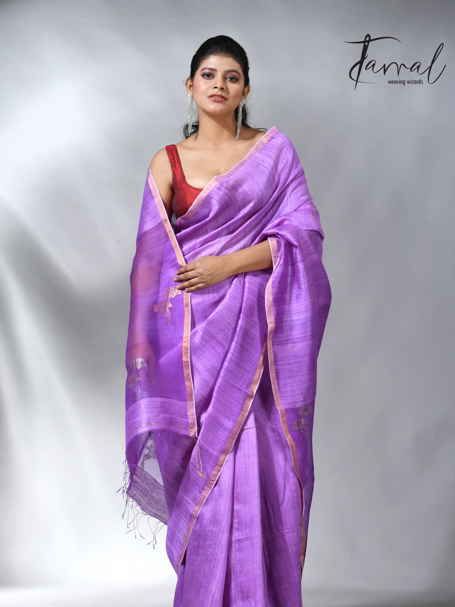 The Periwinkle matka silk handloom jamdani saree collection