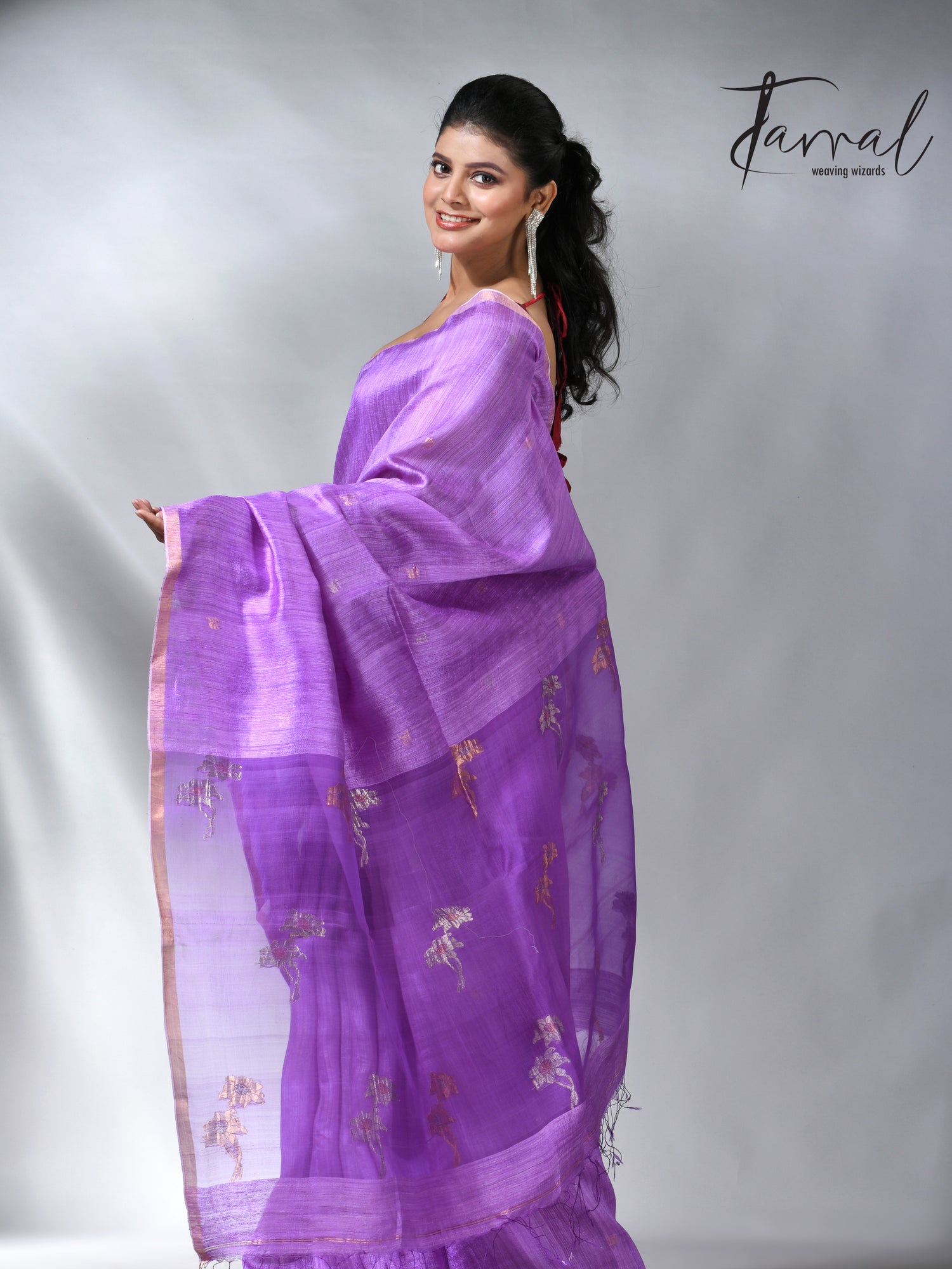 The Periwinkle matka silk handloom jamdani saree collection