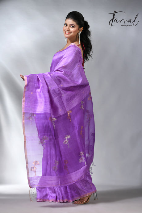 The Periwinkle matka silk handloom jamdani saree collection