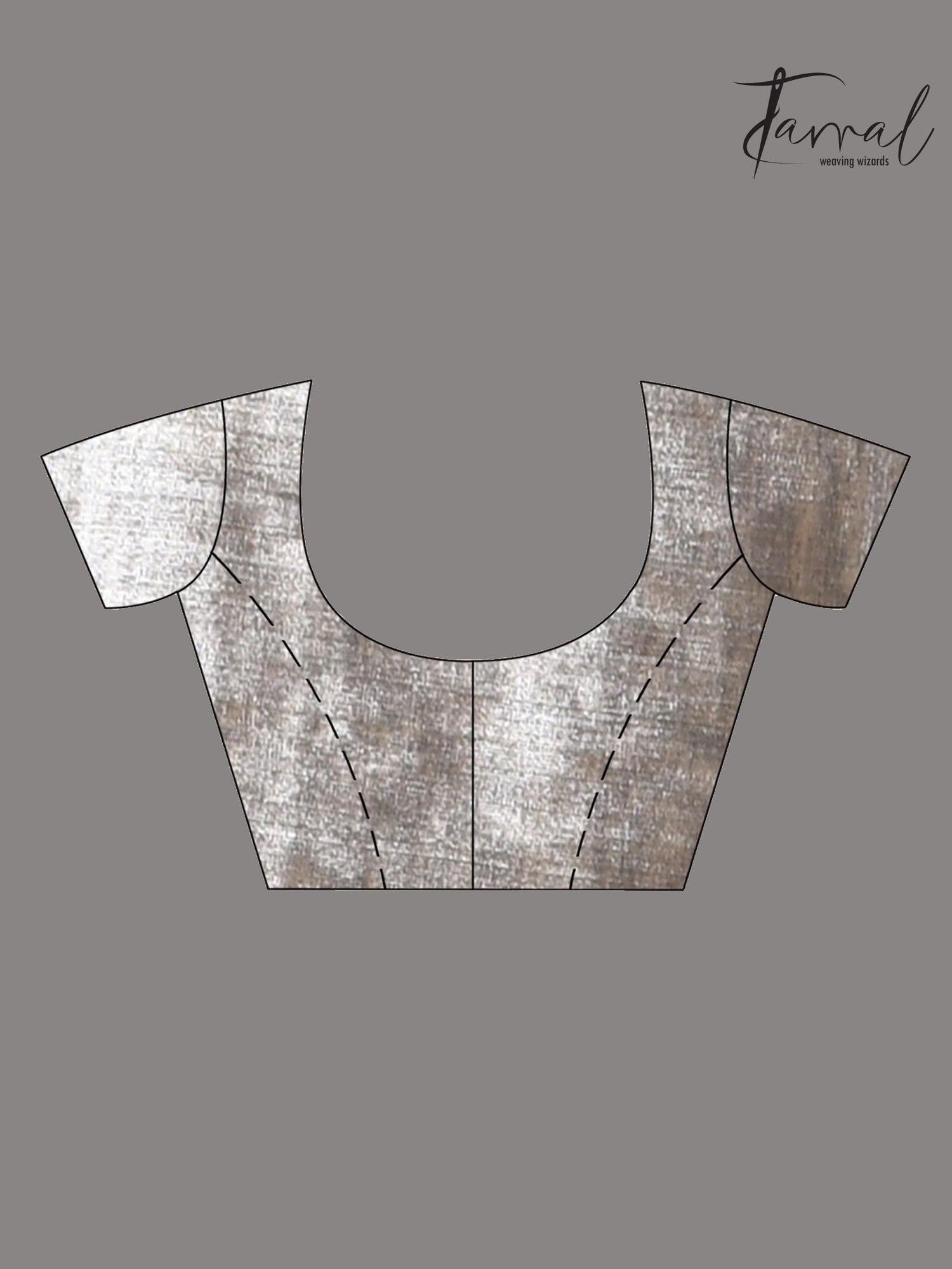 Dark still grey tissue handloom saree - Tamal Boutique