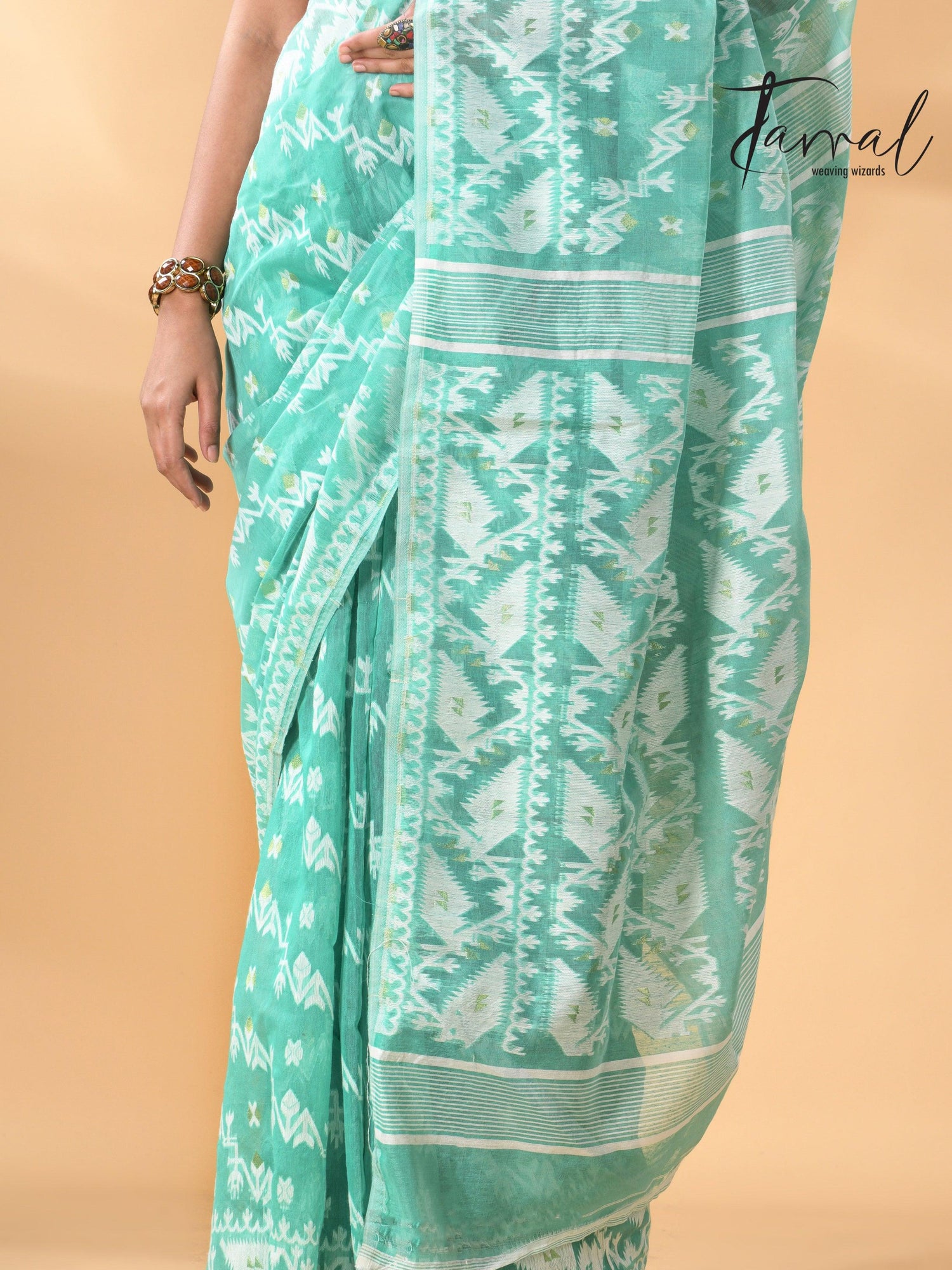 jamdani saree, jamdani, handloom, handwoven, saree, silk, dhakai, weaving, kolkatasaree, tamalboutique