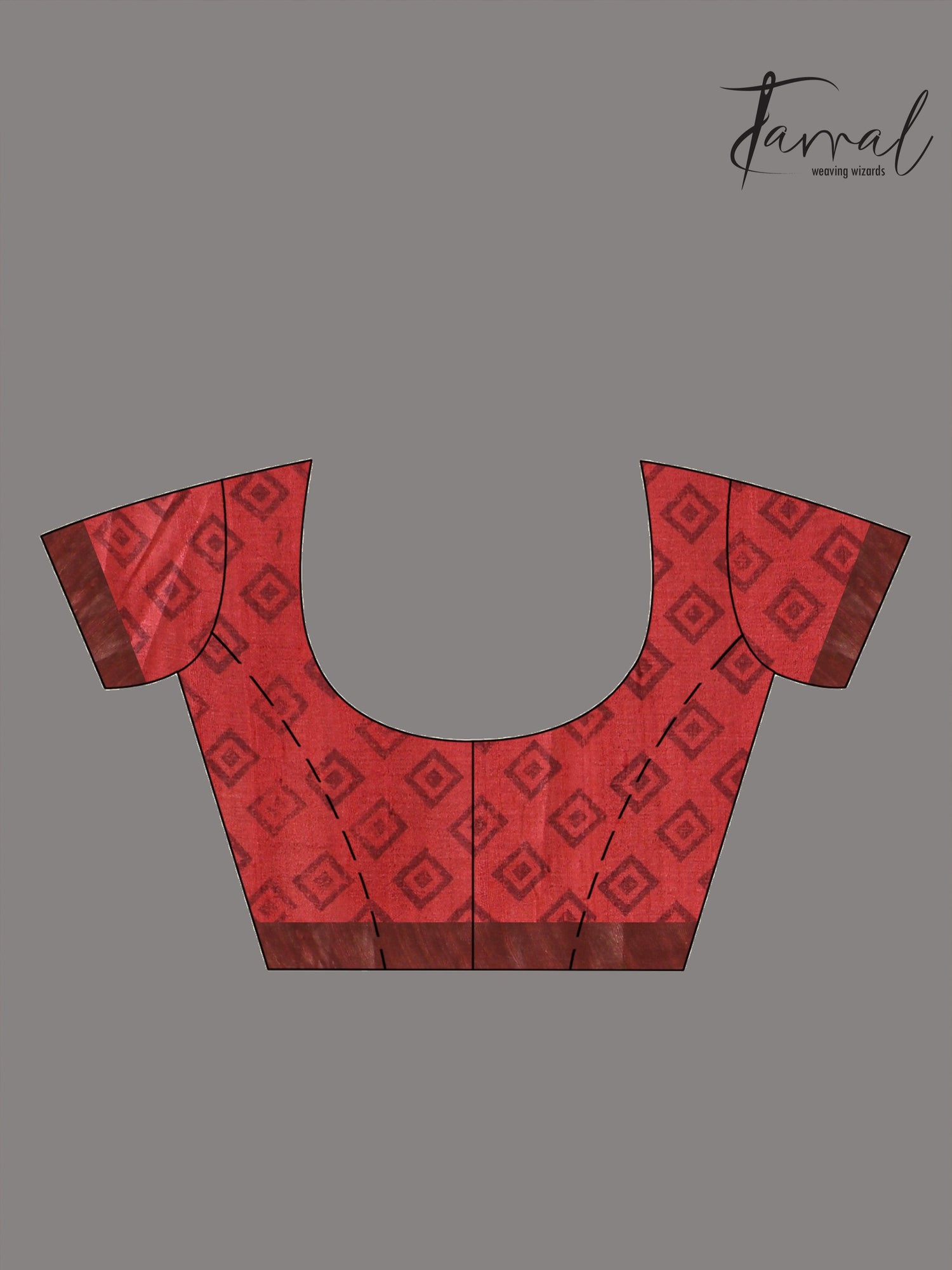 Tussar Silk Saree with Golden Zari Border & Prints blouse