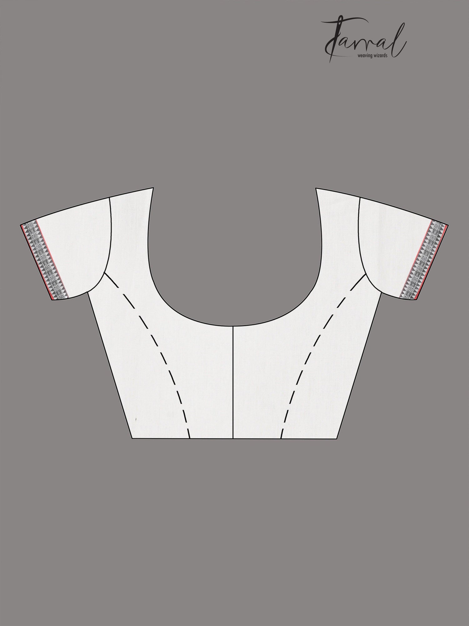 White with red & black fish motifs border handloom cotton saree