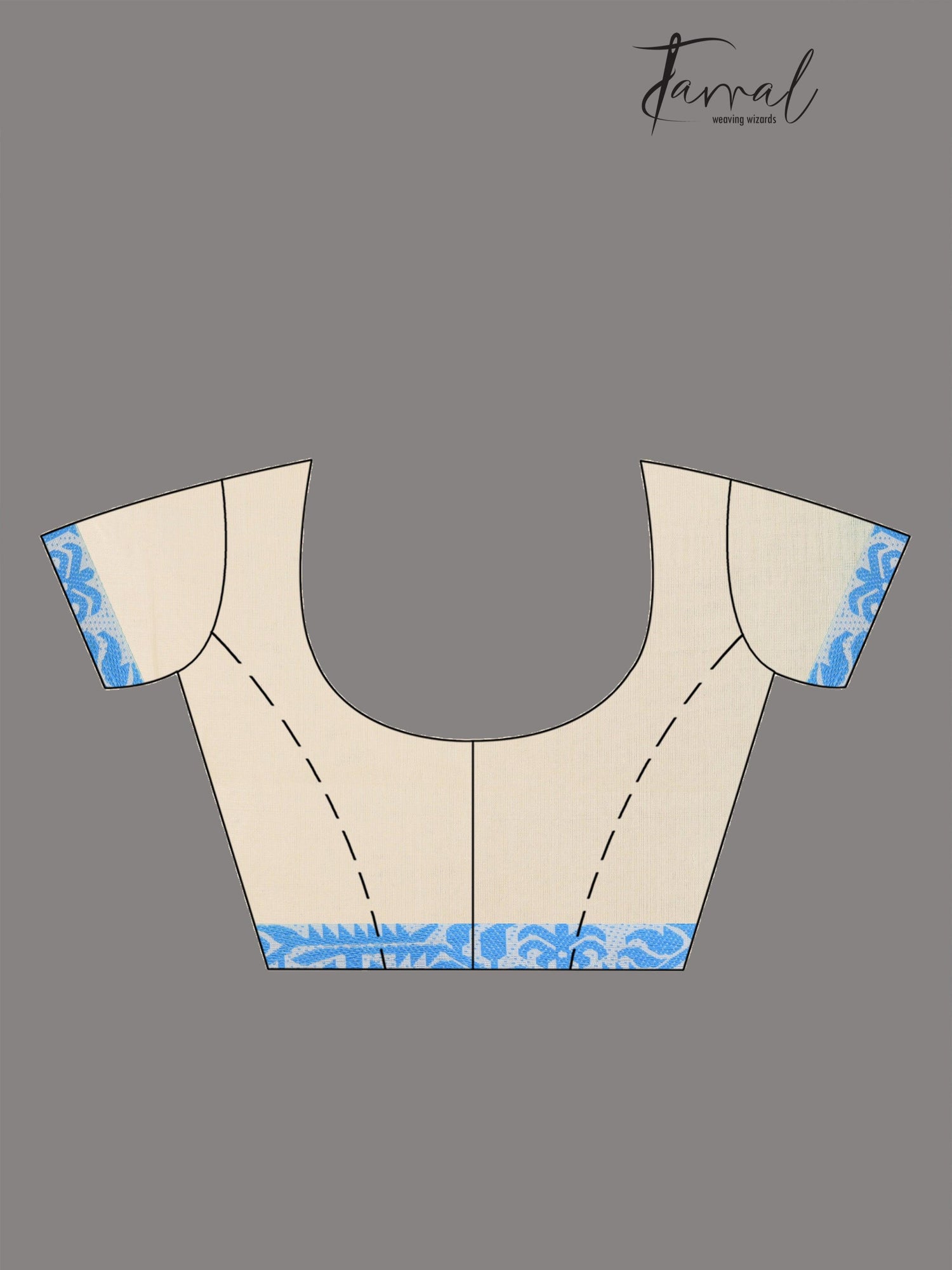 White with turquoise blue fulia cotton handloom saree