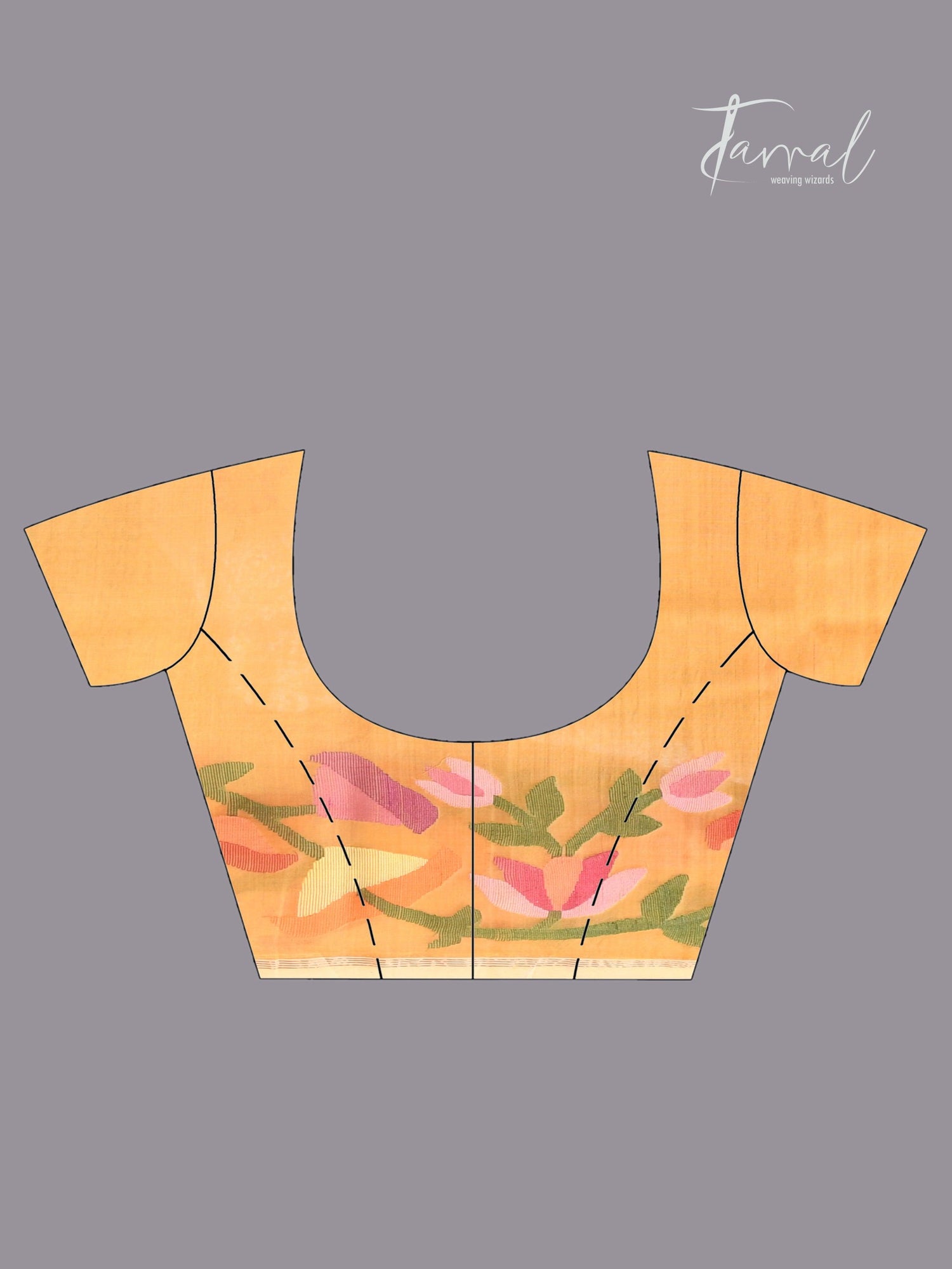 Yellow with multi colour kalmilata floral handwoven muslin silk jamdani saree - Tamal Boutique