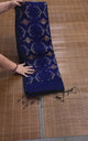 Blue with Black border Organza silk handwoven jamdani saree